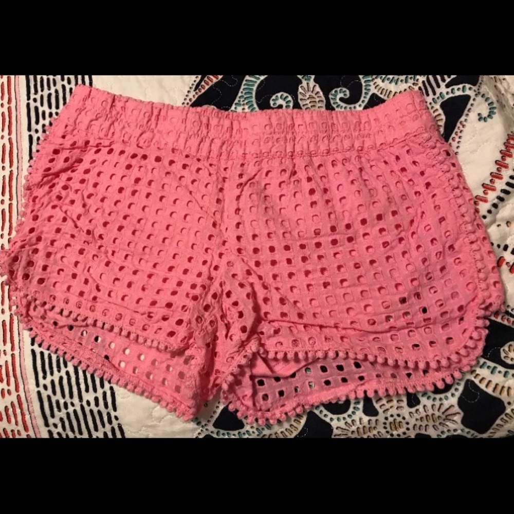 Lilly Pulitzer For Target Palm Pink Eyelet Shorts XS